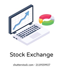 Stock Exchange Isometric Editable Design 

