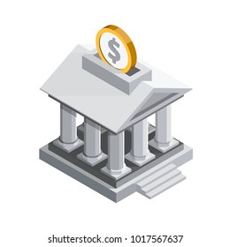 Stock Exchange Isometric Icon