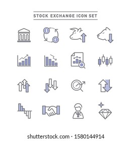 STOCK EXCHANGE LINE ICON SET