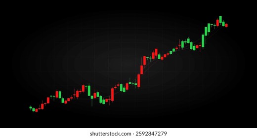 Stock Exchange Market Trading Graph Digital Screen with Rising Candle Stick Showing Investment Growth and Financial Trends for Trade Analysis Economic and Market Dashboard Visualization Background