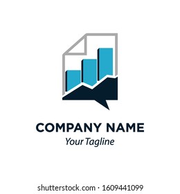 Stock Exchange Paper Bubble Speech Icon Vector Logo Template, EPS 10.