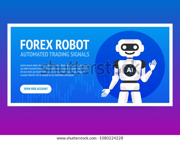 Stock Exchange Trading Robot Banner Forex Stock Vector Royalty Free - 