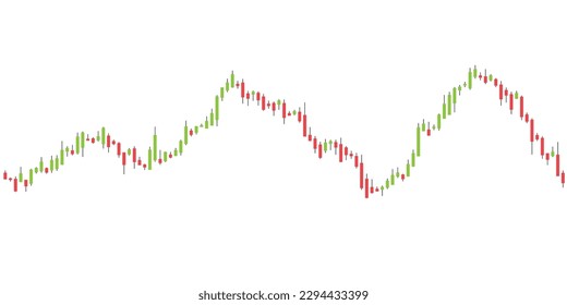 Stock exchange vector chart. Simple candlestick trading graph. Financial diagram moving up and down.