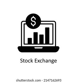 Stock Exchange vector Solid icon for web isolated on white background EPS 10 file