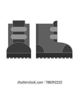 Stock for extreme winter sport. Protective boots for skiing and a snowboard.A clothes sportswear icon  skiers and snowboarders. In flat style a vector.A design concept for websites shops sports goods.