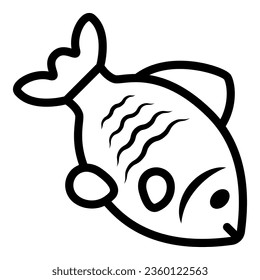 Icono de la línea de pescado, concepto de Oktoberfest, festival alemán de Oktoberfest símbolo tradicional de la comida sobre fondo blanco, icono de la cucaracha marina en estilo de contorno para el diseño móvil y web. Gráficos vectoriales