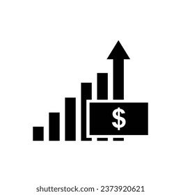 stock forex business profit chart black graphic bar money dollar arrow pointing up