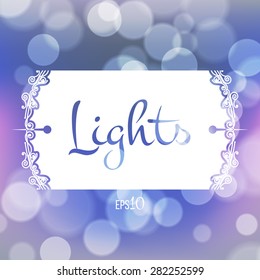 Stock fuzzy texture with bokeh effect and frame for text or title