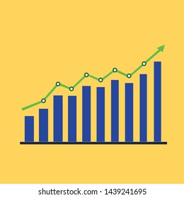 Stock graph with board arrow