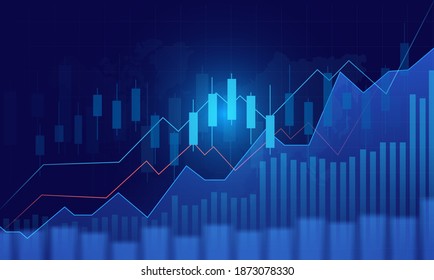 Stock and Graph design background. Business graph banner design eps10 vector. Illustration.