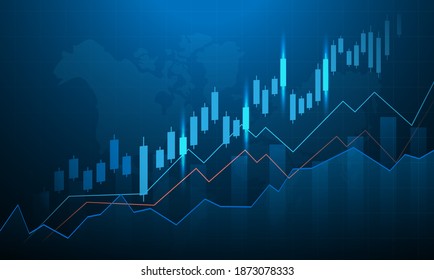 Stock and Graph design background. Business graph banner design eps10 vector. Illustration.