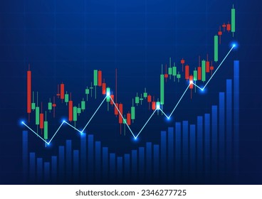 Stock graph technology background It is a technology that shows the growth price of a company on the stock market, increasing the attractiveness of investors. Green and red charts along with bars