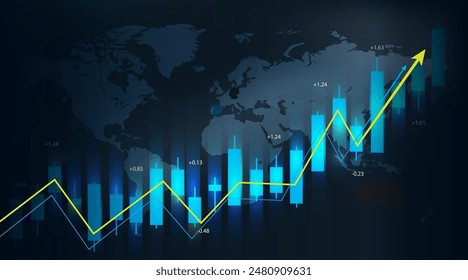 Stock graphs and arrows, stock illustrations, vector backgrounds, business planning and financial and investment strategy concepts.