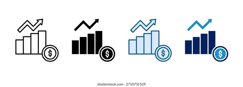Stock Growth Icon Set Multiple Style Collection