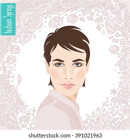 Stock hairstyles. The theme of fashion, beauty, trends, selection of hairstyles. Spring style update.