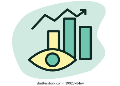 Stock history icon line filled color concept related Seo and Finance  elements. Stock Market Business Related.
