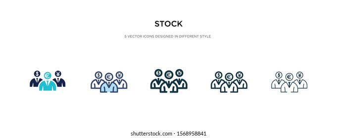 stock icon in different style vector illustration. two colored and black stock vector icons designed in filled, outline, line and stroke style can be used for web, mobile, ui
