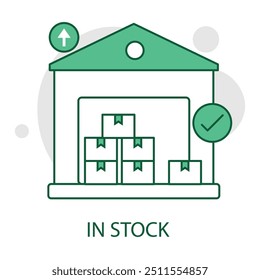 In Stock icon with editable stroke. Inventory, available stock.