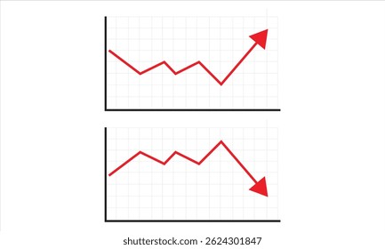 Stock icon Going Up and Down sign eps