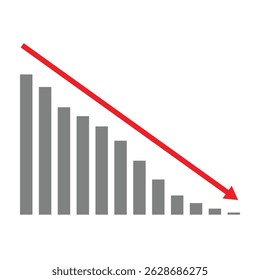 Stock icon on white background. flat style. financial market crash icon for your web site design, logo, app, UI. graph chart downtrend symbol. chart going down sign. Vector Illustration . EPS 10 .