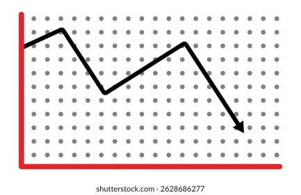Stock icon on white background. flat style. financial market crash icon for your web site design, logo, app, UI. graph chart downtrend symbol. chart going down sign. Vector Illustration . EPS 10 .