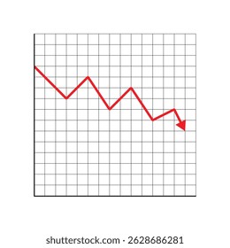 Stock icon on white background. flat style. financial market crash icon for your web site design, logo, app, UI. graph chart downtrend symbol. chart going down sign. Vector Illustration . EPS 10 .