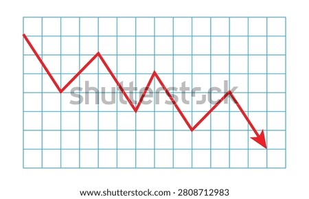 Stock icon on white background. flat style. financial market crash icon for your web site design, logo, app, UI . graph chart downtrend symbol. chart going down sign. vector Illustration . EPS 10 .
