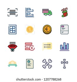 stock icon set. vector set about christmas sock, exchange, investment and coins icons set.