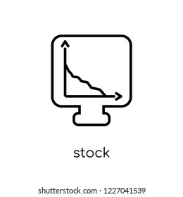 Stock icon. Trendy modern flat linear vector Stock icon on white background from thin line business collection, editable outline stroke vector illustration