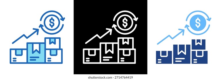 Icono de stock triplestyle Ilustración vectorial