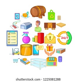 Stock icons set. Cartoon set of 25 stock vector icons for web isolated on white background