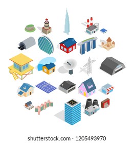 Stock icons set. Isometric set of 25 stock vector icons for web isolated on white background