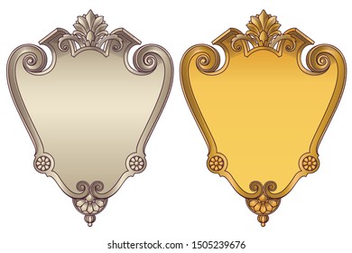 Stock illustration. Ancient shield. Coat of arms.