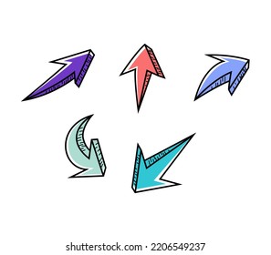 Stock illustration arrow icon set