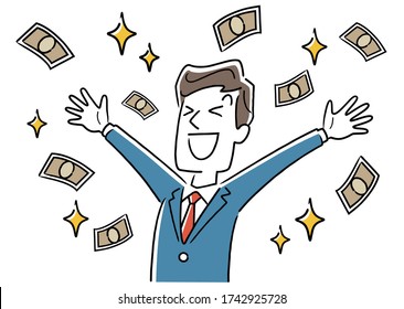 Stock Illustration: business man, happy, happy