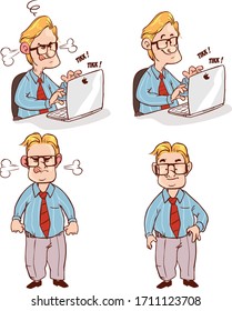 Stock Illustration: Businessman Happy Angry