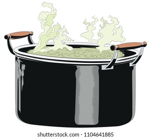 Stock illustration. Casserole with food.