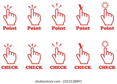 Stock Illustration: Check, point, attention, recommendation, notice, confirmation, important, main point, attention, important, important, pointing