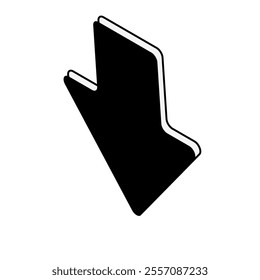 Stock illustration of a downward arrow icon on a white background