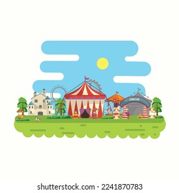 Stock Illustration of Flat design circus and carnival banners, headers, poster, background