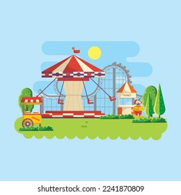 Stock Illustration of Flat design circus and carnival banners, headers, poster, background