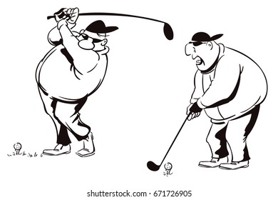 Stock illustration. Funny golfer.