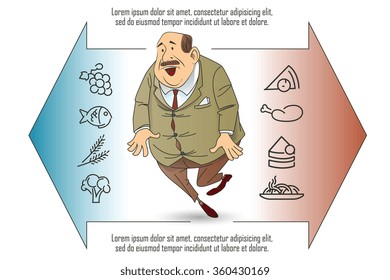 Stock illustration. Funny infographics. Healthy lifestyle.