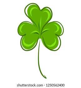 Stock Illustration Green Clover Leaf on a White Background
