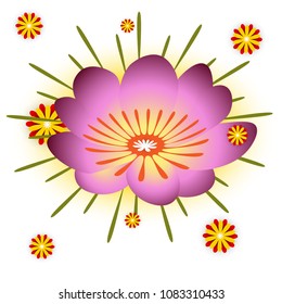 Stock Illustration Happy Vesak day or Buddha Purnima Buddha, lotus and flowers