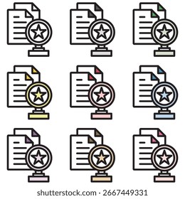 Stock Illustration Icon Set : Check, point, attention, recommendation, notice, confirmation, important, main point, attention, important, important, pointing