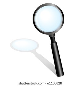 Stock illustration of a magnifying glass isolated on white