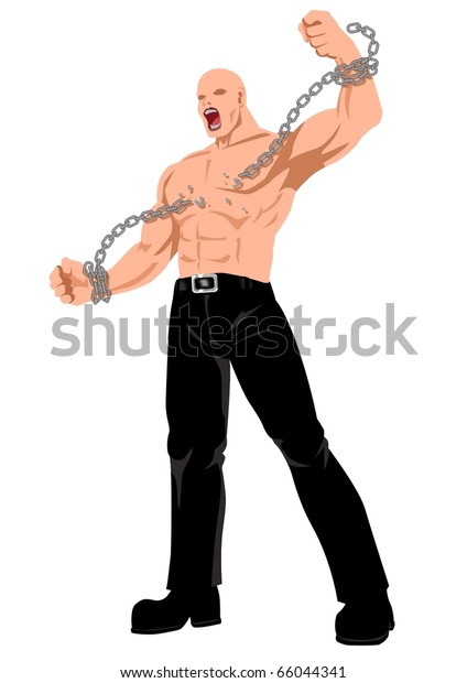 Stock Illustration Man Breaking Chain Vector De Stock Libre De Regal As Shutterstock