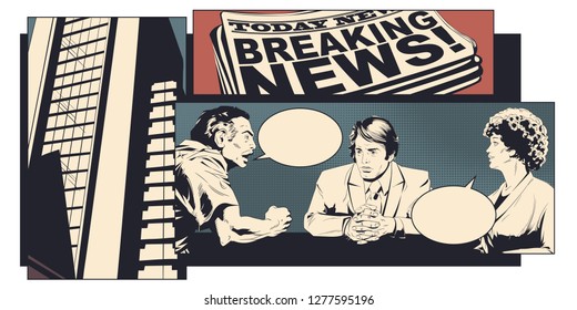 Stock illustration. Man and woman argue.