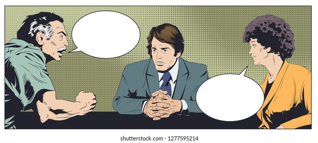 Stock illustration. Man and woman argue.